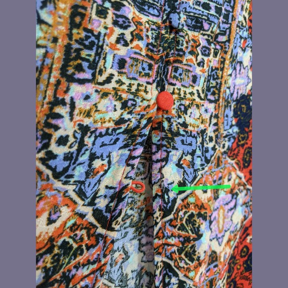 Free People Size M Womens Morning Song Printed Maxi Dress Orange Red Multicolor - Picture 8 of 12